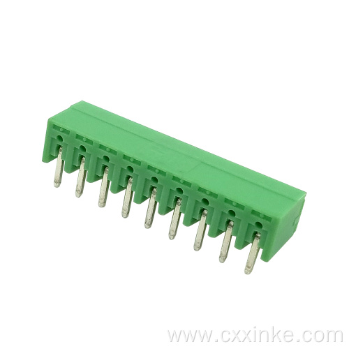 3.81MM pitch plug-in PCB terminal 90 degree bent pin socket